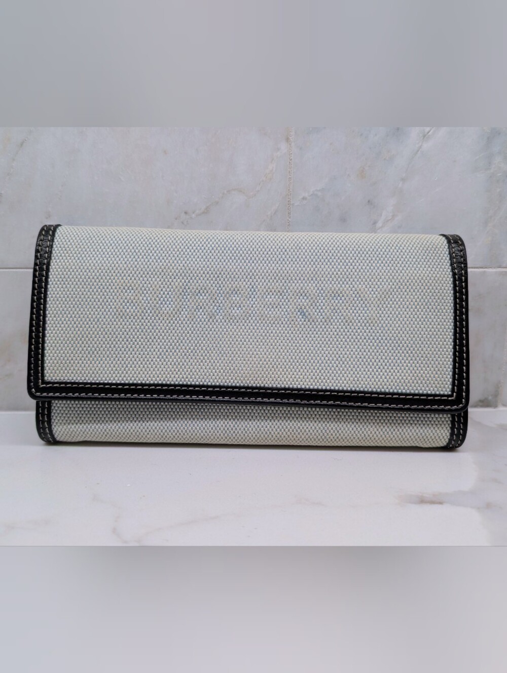 Burberry Luna Light Blue and Black Leather Wallet